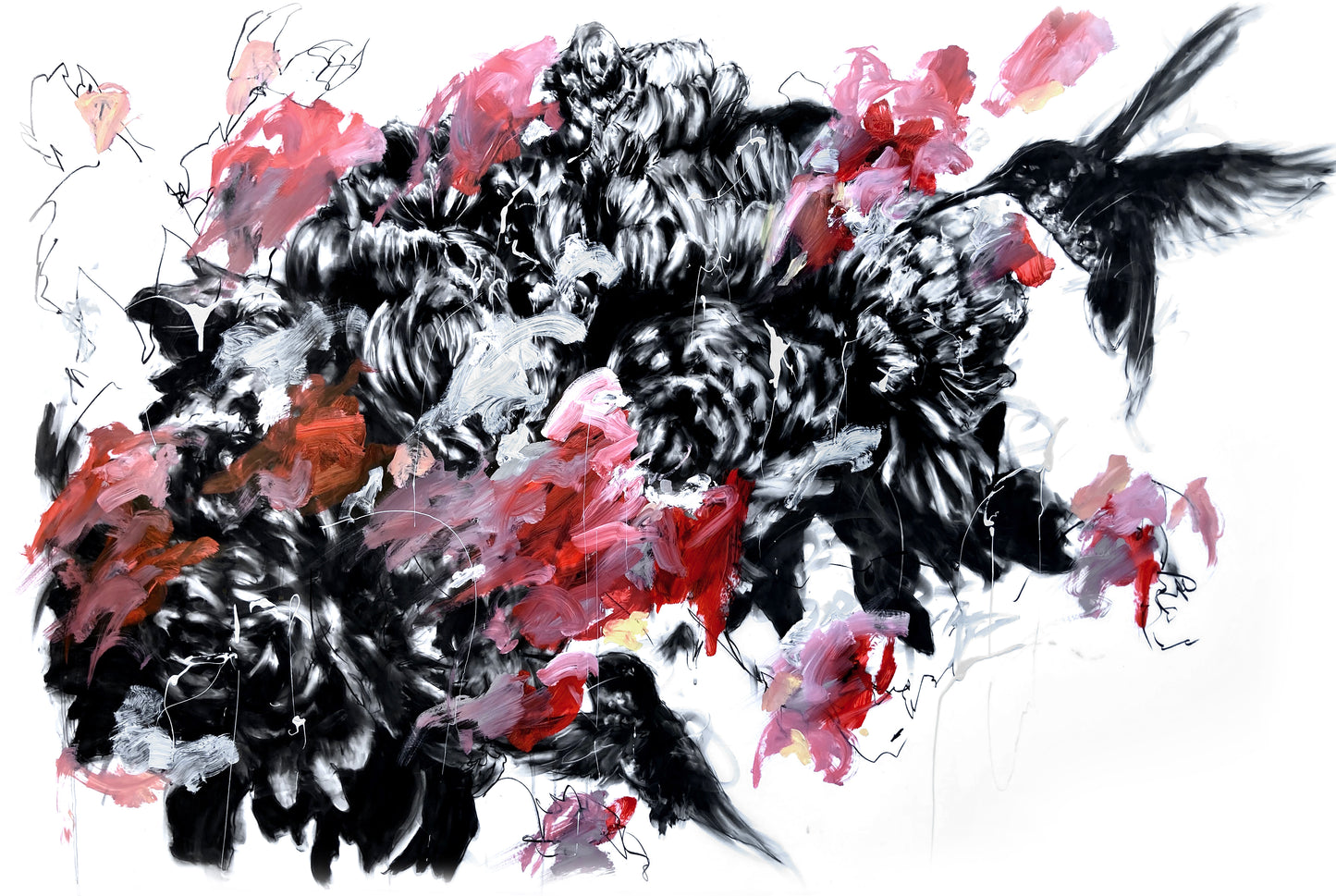 Peonies and Hummingbirds