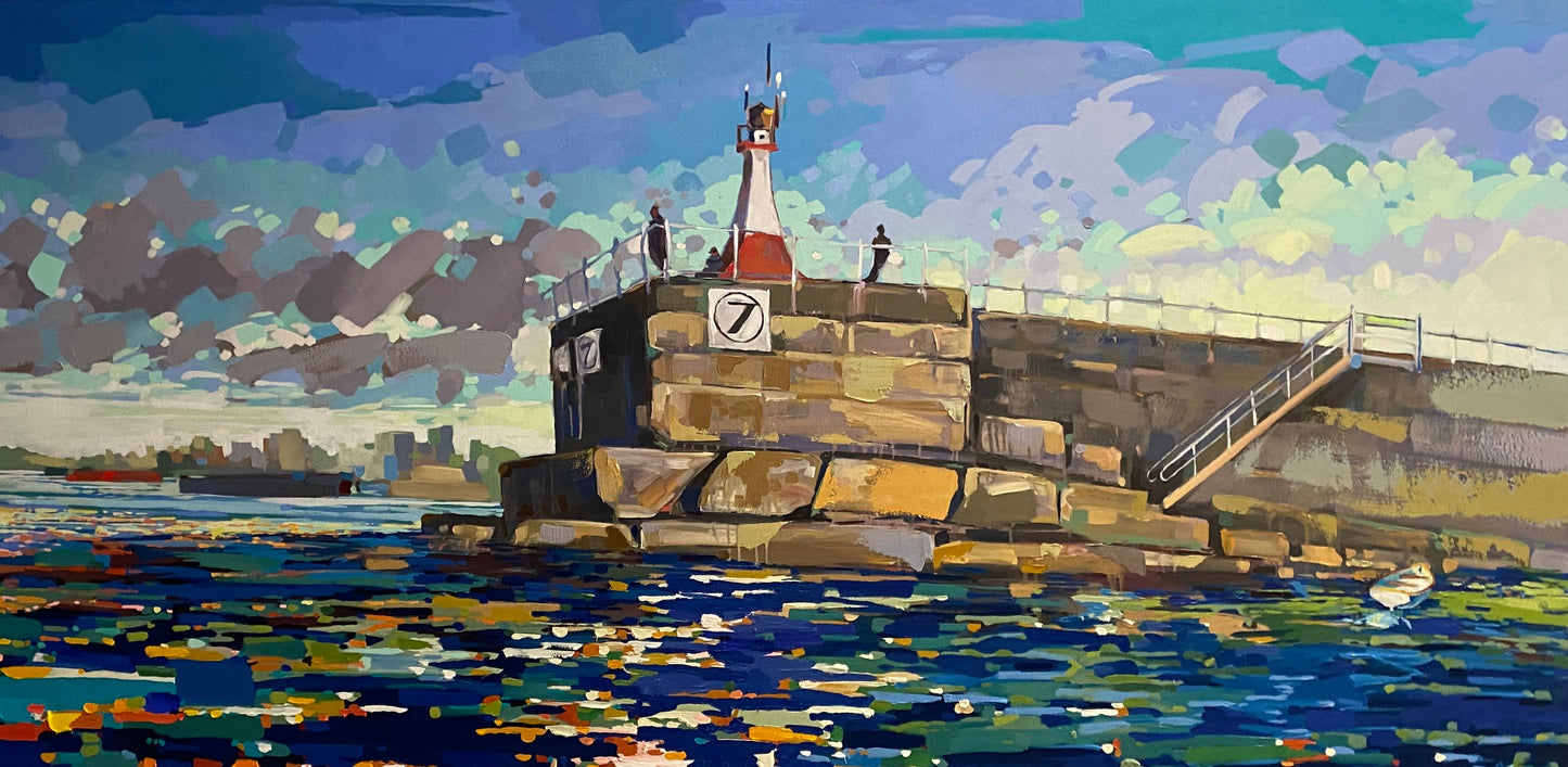 The Breakwater, Victoria Harbour original Canadian art by Chrissy Nickerson