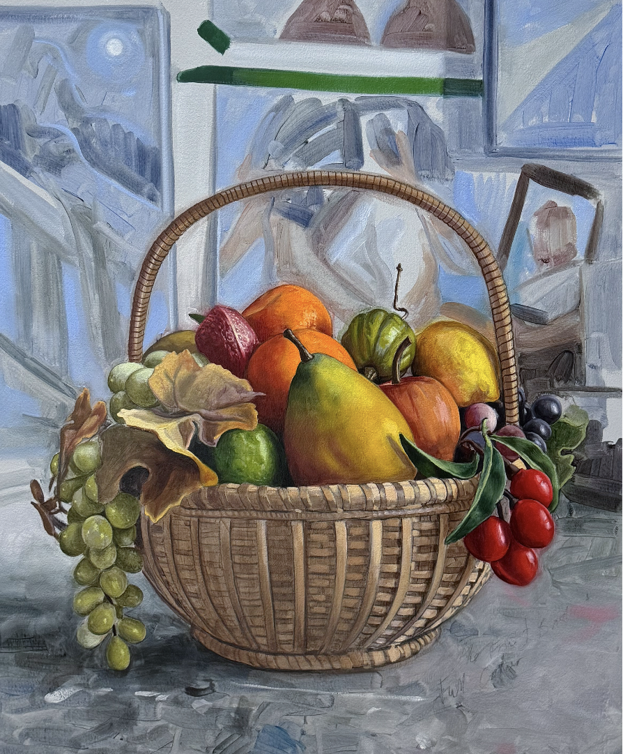 Fruit basket (study) original Canadian art by Ian Stone
