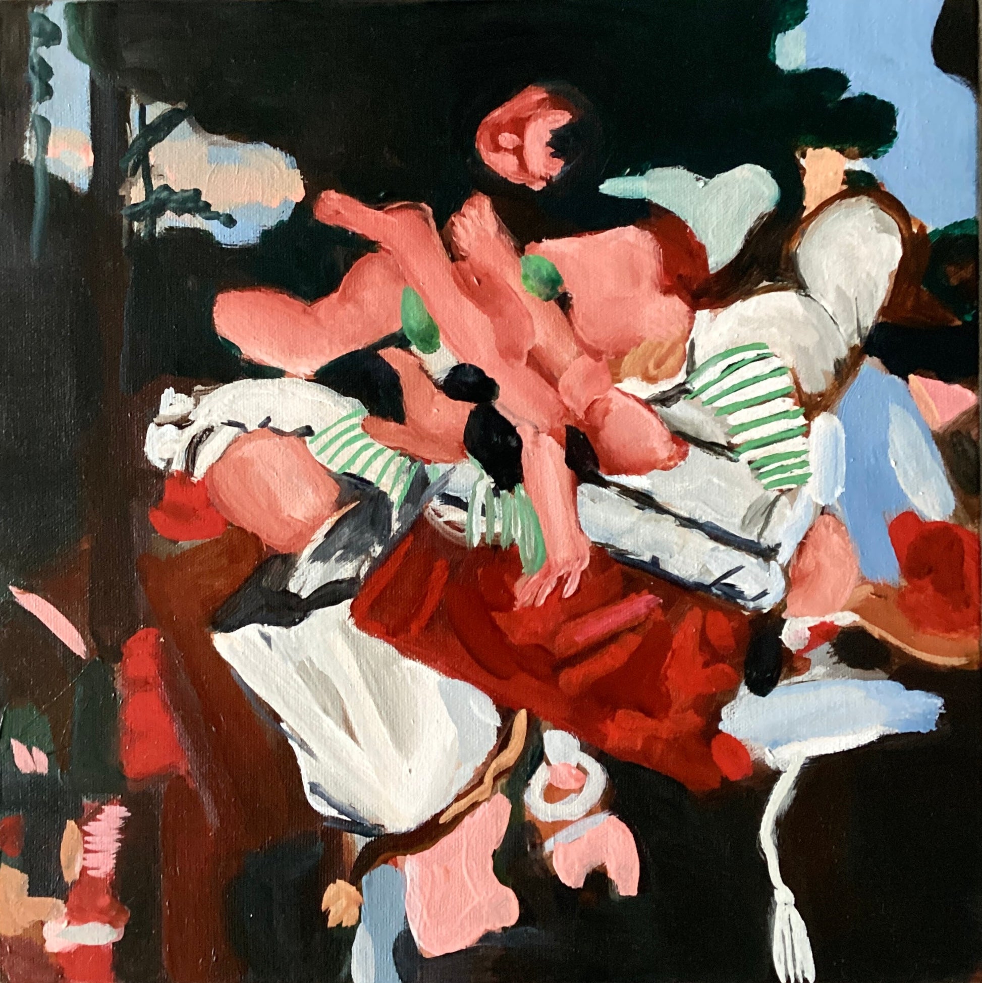 Heavy petting the
brute original Canadian art by Angie Quick