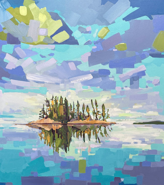 Discovery (island
Interpreted, Calm) original Canadian art by Chrissy Nickerson