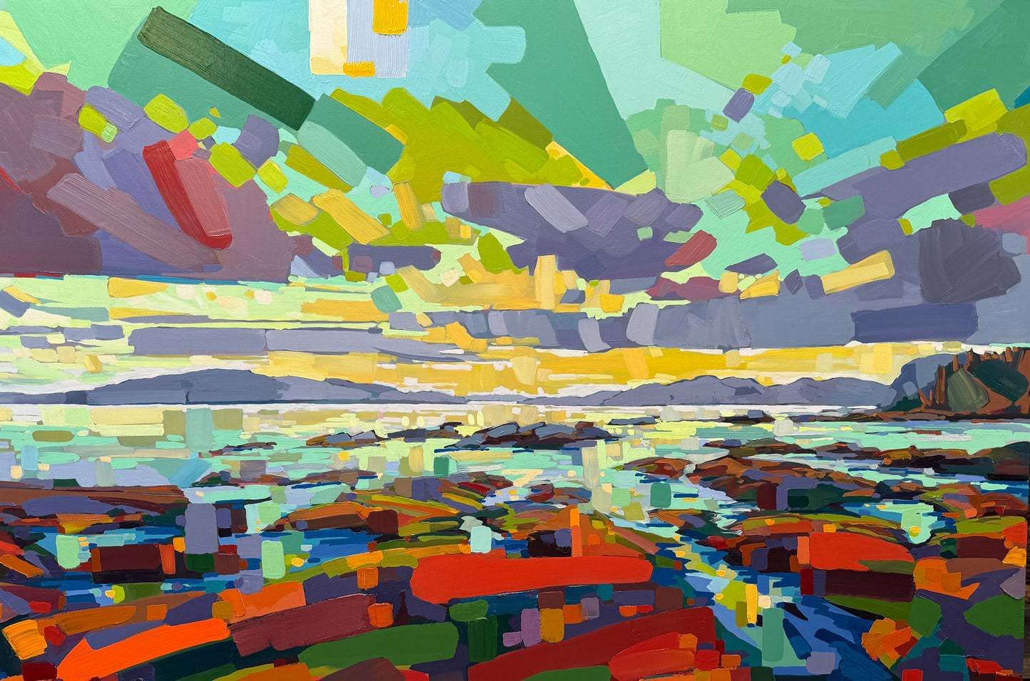 Surf Break on the
Rocks original Canadian art by Chrissy Nickerson