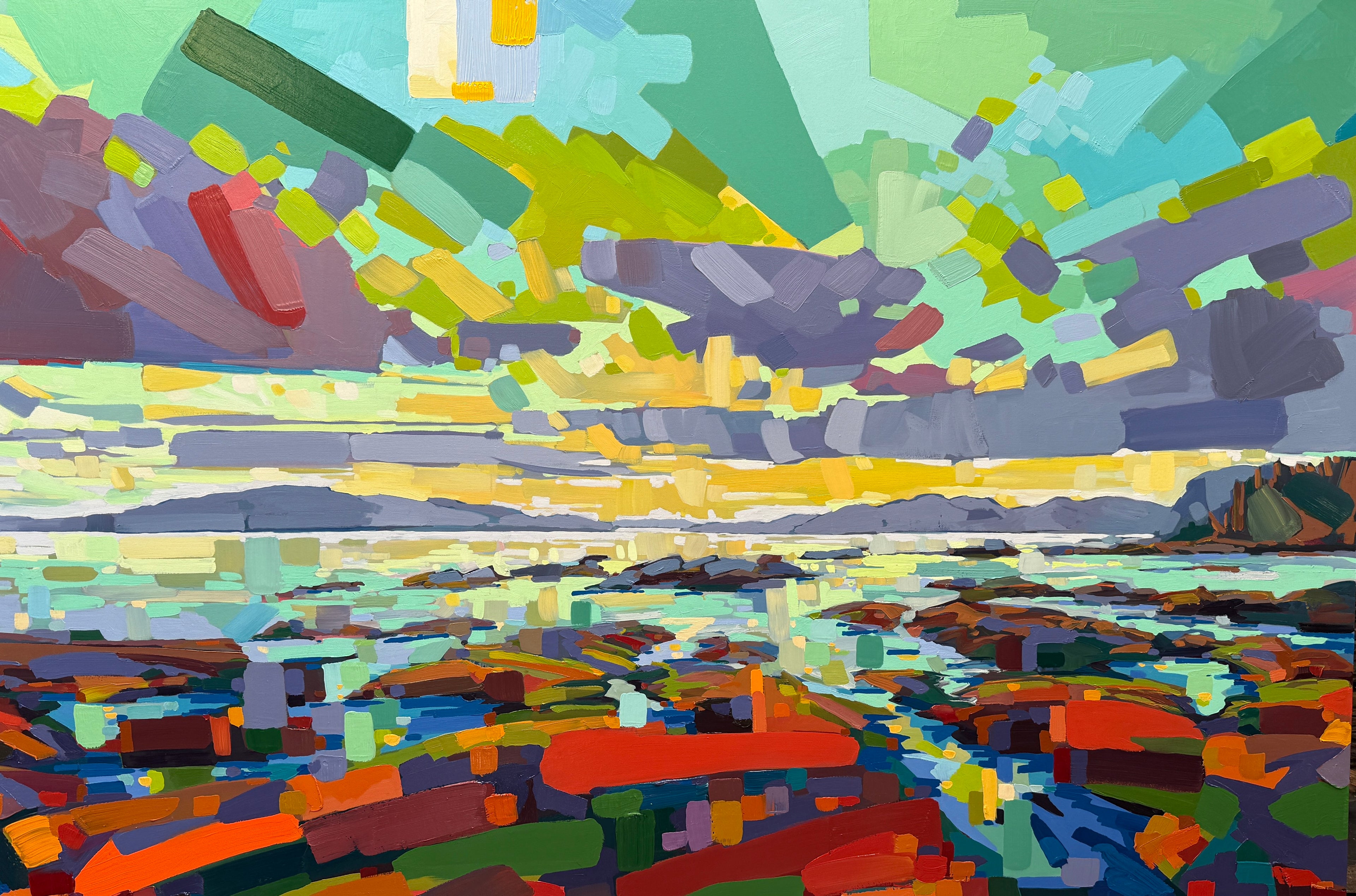 Surf Break on the
Rocks original Canadian art by Chrissy Nickerson