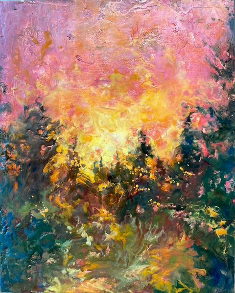 Pink Forest original Canadian art by Kathy Bradshaw