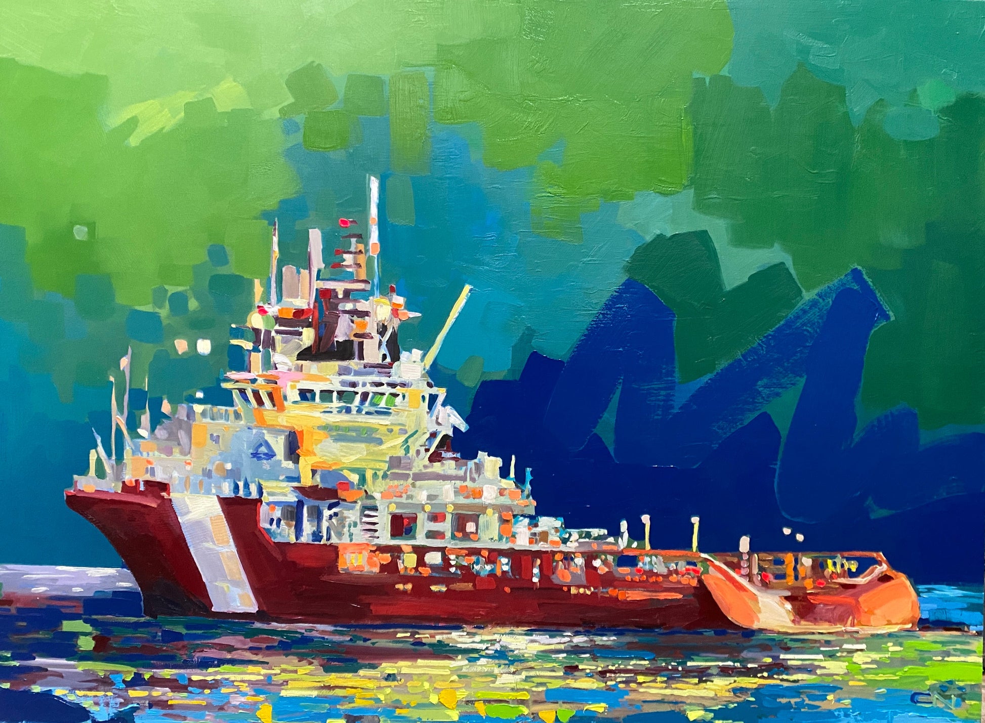 The Arctic Raven, Canadian Coast Guard original Canadian art by Chrissy Nickerson