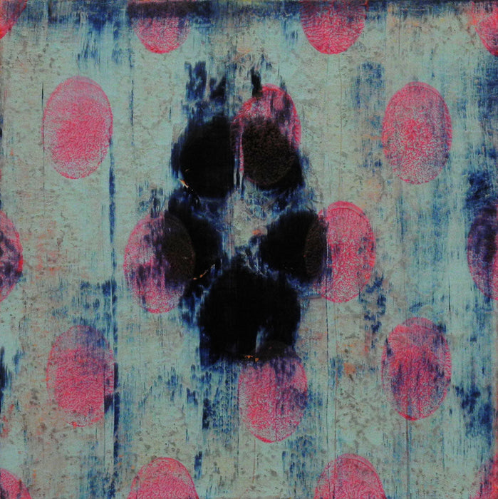 Animal Painting #012-0687 (wolf track) by Les Thomas