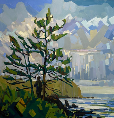 Crysta Cove, Beside Mackenzie Beach. With Figure. by Chrissy Nickerson