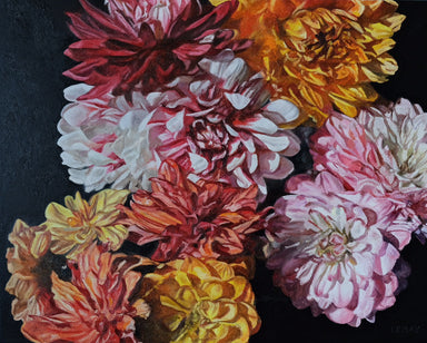 Dahlias  original Canadian art by Robert Lemay