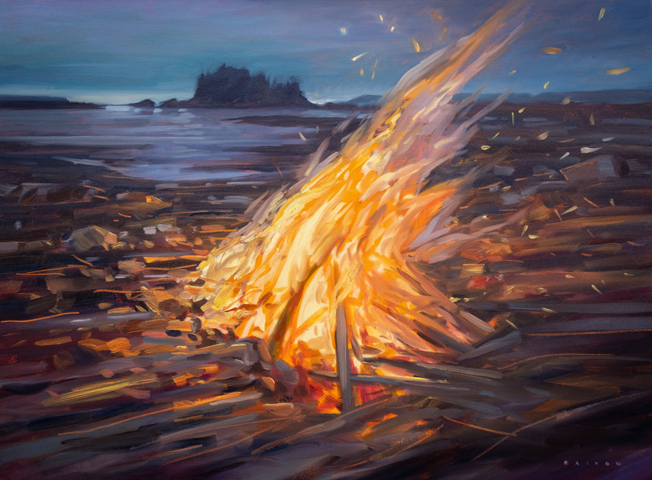 Ohiat beach fire by Charlie Easton