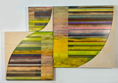 Striped Arc Triptych original Canadian art by Peggy Bell