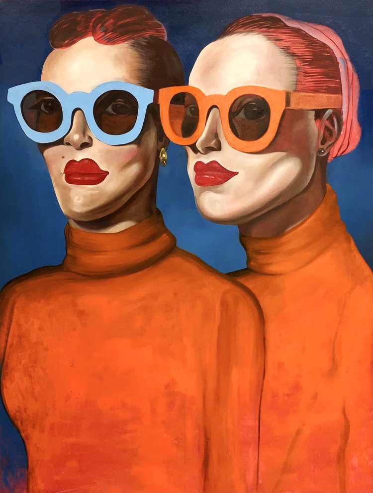 Two Figures in Sunglasses original Canadian art by Noah Becker