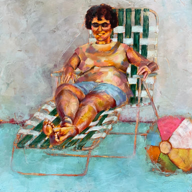 Woman In Chair (Beach Ball) by Denise Tierney
