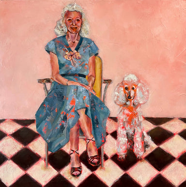 Woman In Chair (With Poodle) by Denise Tierney